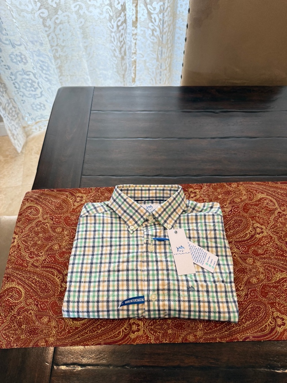 Southern Tide Men's Small Light Indigo BRRR Intercostal Sportshirt MSRP $145